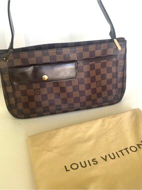 Louis Vuitton Damier Ebene Aubegne Shoulder Handbag